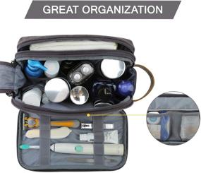 img 3 attached to Men's Toiletry Bag, BAGSMART Travel Toiletry Organizer Dopp Kit - Water-resistant Shaving Bag for Toiletries & Accessories