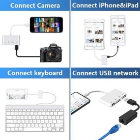 img 2 attached to 📱 MFi Certified SD TF Card Reader Lightning Adapter 4 in 1 Trail Game Camera Viewer Reader 3.0 USB OTG Cable and Charge Adapter for Apple iPhone/iPad, Support iOS 9.2-14+ - Plug and Play