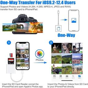 img 1 attached to 📱 MFi Certified SD TF Card Reader Lightning Adapter 4 in 1 Trail Game Camera Viewer Reader 3.0 USB OTG Cable and Charge Adapter for Apple iPhone/iPad, Support iOS 9.2-14+ - Plug and Play