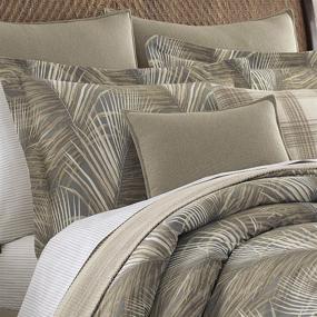 img 2 attached to 🌴 Tommy Bahama Raffia Palms Collection Comforter Set: 100% Cotton, Ultra-Soft Bedding with Matching Shams and Bedskirt - Brown, Machine Washable, Easy Care [1 Set]