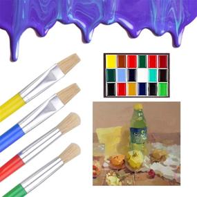 img 1 attached to Painting Brushes Multicolor Bristle Washable