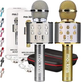 img 4 attached to Mockins 2 Pack Bluetooth Wireless Karaoke Microphones With Built In Bluetooth Speaker