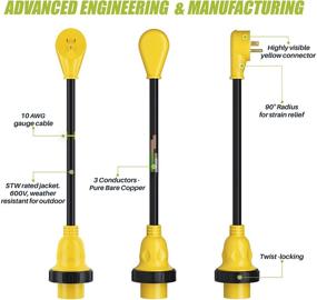 img 3 attached to GearIT RV Dogbone Adapter - Heavy Duty 15 AMP to 30 AMP RV Cord - 🔌 15 AMP Male (NEMA 5-15P) to 30 AMP Female Locking Connector (NEMA L5-30R) - 12 inch, 1 Foot