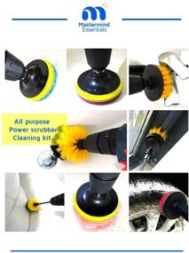 img 1 attached to 🧽 Premium 6-Piece Drill Brush Attachment Set - Ultimate Cleaning Power for Kitchen, Bathroom, Grout, Tile - Versatile All-Purpose Scrubber Brushes - Ideal for Car Detailing too!