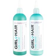 🌺 girl+hair shampoo and conditioner set (2x 10.1 fl.oz./300 ml) – moisturizing and hydrating dry hair and scalp, enhancing shine, reducing itchiness and frizz – silicone-free, paraben-free, sulfate-free, color safe, vegan logo