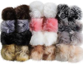 img 4 attached to 🦊 Fashionable Faux Fox Fur Fluffy Pompom Ball for Stylish Hat, Shoes, Scarves, and Bag Charms