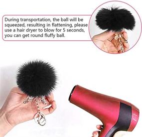 img 2 attached to 🦊 Fashionable Faux Fox Fur Fluffy Pompom Ball for Stylish Hat, Shoes, Scarves, and Bag Charms