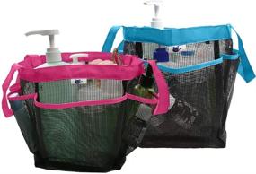 img 3 attached to 🚿 2-Pack Quick Dry Mesh Shower Caddy Bag with Dual Handles for Shampoo, Conditioner, Soap, and Bathroom Accessories