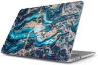 🔹 burga crystal blue marble macbook pro 15 inch case - compatible with 2012-2015 model a1398 retina display no cd-rom logo