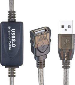 img 3 attached to 🔌 Удлинитель USB на 50 футов - Активный удлинительный кабель USB 2.0 высокой скорости для принтера, Oculus Rift, HTC Vive, клавиатуры, игровой консоли - Мужской-Женский - Длина 15 м - Nanxudyj