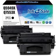 ink e-sale compatible toner cartridge replacement for hp q5949x 49x q7553x 53x (black 2pack) - for hp laserjet p2015dn p2015 p2015d 1320 1320n 3390 3392 m2727nf p2014 p2010 printer logo