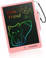 carrvas 10 inch lcd writing tablet: reusable colorful drawing pad for kids - erasable, educational doodle board - perfect toy gift for 3 to 7 year old toddler boys and girls, home & school use - pink logo