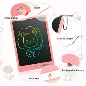 img 2 attached to CARRVAS 10 Inch LCD Writing Tablet: Reusable Colorful Drawing Pad for Kids - Erasable, Educational Doodle Board - Perfect Toy Gift for 3 to 7 Year Old Toddler Boys and Girls, Home & School Use - Pink