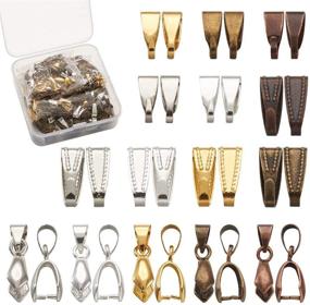 img 4 attached to Craftdady - Set of 30 Pinch Clip Bail Clasps 📿 with 450Pcs Snap-On Bail Hook Dangle Charm Pendant Connectors for Jewelry Making