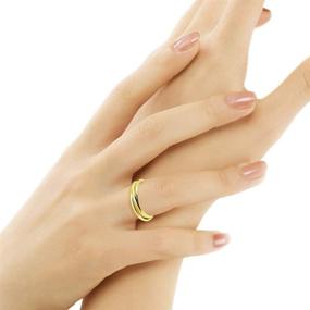 img 3 attached to 💍Три интерлоккированных кольца с высоким блеском из 925-й стерлингового серебра с розовым и желтым золотым напылением, доступные в половинных и полных размерах с 5-14