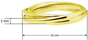 img 1 attached to 💍Три интерлоккированных кольца с высоким блеском из 925-й стерлингового серебра с розовым и желтым золотым напылением, доступные в половинных и полных размерах с 5-14
