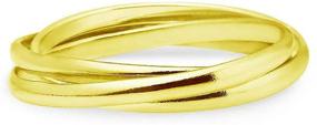 img 4 attached to 💍Три интерлоккированных кольца с высоким блеском из 925-й стерлингового серебра с розовым и желтым золотым напылением, доступные в половинных и полных размерах с 5-14
