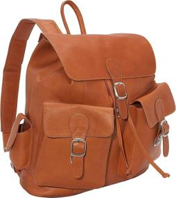 img 1 attached to Piel Leather Buckle Flap Backpack Saddle Backpacks