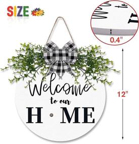 img 3 attached to 🏡 Rustic Wooden Welcome Hello Sign for Front Door Decor - Interchangeable, Seasonal Farmhouse Porch Home Wreath Sign 12 Inches with 12pcs Decorations for Fall, Halloween, Christmas, Thanksgiving Gifts (White)