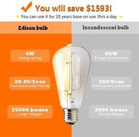 img 2 attached to 💡 Efficient and Adjustable Vintage ST64 4W Dimmable Flicker Bulb (2200K-2400K)