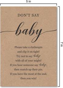 img 2 attached to 🎀 Don't Say Baby Game for Gender Neutral Baby Shower: 5x7 Kraft Sign + 48 Mini Natural Clothespins