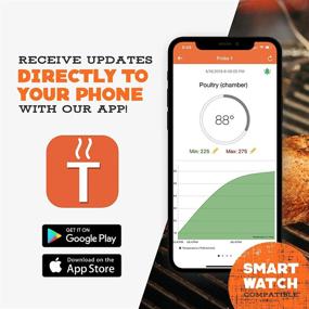 img 1 attached to 🔥 Tappecue: True Wi-Fi Thermometer with Dual Sensor Probes - American Made, Ideal for BBQ Smokers. Monitor & Alarm with Android & iOS Apps!