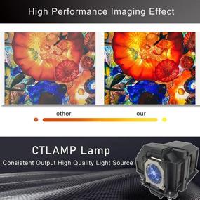 img 2 attached to 💡 CTLAMP A+ Quality V13H010L96 ELP96 Replacement Projector Lamp Bulb with Housing for Epson Powerlite Home Cinema VS350 VS355 EX9210 EX9220 EX3260 EX5260 EB-S41 X39