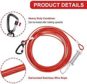 img 1 attached to 🐶 PUPTECK 125lbs Heavy Duty Dog Stake and Cable - 40ft Stainless Steel Wire Rope for Yard - Dog Tie Out with Buffer Spring - Perfect for Beach, Camping, and Outdoor Activities