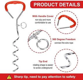 img 2 attached to 🐶 PUPTECK 125lbs Heavy Duty Dog Stake and Cable - 40ft Stainless Steel Wire Rope for Yard - Dog Tie Out with Buffer Spring - Perfect for Beach, Camping, and Outdoor Activities