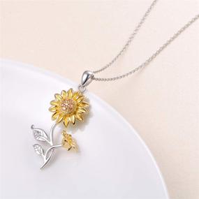 img 3 attached to 🌸 Exquisite Sterling Silver Flower Collection: Tulip, Calla Lily, Sunflower, Daffodil, Poppy & Lotus Pendant Necklace and Ring Set for Women