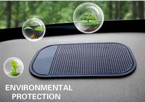 img 2 attached to Non-Slip Cell Phone Dash Mat: Anti-Slide 📱 Sticky Pad for Car Dashboard - 4 PCS Black