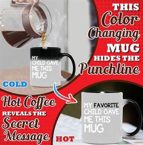 img 3 attached to Gr8AM Color-Changing Coffee Mug 16oz - Best Funny Tea Cups & Coffee Mugs for Women. Cute Personalized Gift Idea from My Favorite Child. Perfect Christmas Stocking Stuffers for Mom & Dad