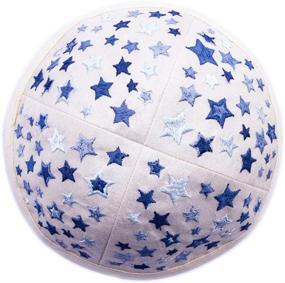 img 1 attached to EMANUEL Yair Kippah for Children with Embroidered Star- Kids Yarmulke