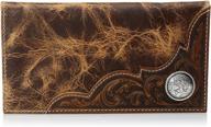 👛 ariat corner circle wallet with distressed finish logo