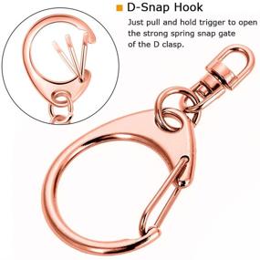 img 2 attached to 🔑 Roctee 50 Pcs Rose Gold Keychain with Chain and Jump Rings - Spring Snap Key Ring, Alloy DIY Key Chain Parts for Craft Hanging Buckle Charm Making