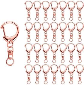 img 4 attached to 🔑 Roctee 50 Pcs Rose Gold Keychain with Chain and Jump Rings - Spring Snap Key Ring, Alloy DIY Key Chain Parts for Craft Hanging Buckle Charm Making