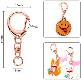 img 3 attached to 🔑 Roctee 50 Pcs Rose Gold Keychain with Chain and Jump Rings - Spring Snap Key Ring, Alloy DIY Key Chain Parts for Craft Hanging Buckle Charm Making