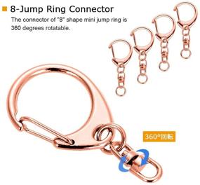 img 1 attached to 🔑 Roctee 50 Pcs Rose Gold Keychain with Chain and Jump Rings - Spring Snap Key Ring, Alloy DIY Key Chain Parts for Craft Hanging Buckle Charm Making