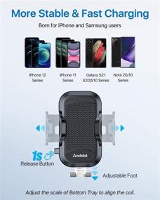 img 2 attached to 📱 Andobil Wireless Car Charger Mount: Qi Fast Charging with QC3.0 Adapter for iPhone 12/11/X/SE, Samsung Galaxy S21/S20/Note20 - Air Vent Car Charger Holder