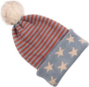 img 2 attached to Classic Cable Knit Beanie Detachable Outdoor Recreation for Outdoor Clothing