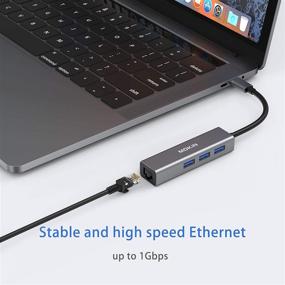 img 3 attached to 🔌 Адаптер USB-C к гигабитному Ethernet-хабу с 3-портовым хабом USB A 3.0 - Thunderbolt 3 Type-C к Ethernet для MacBook / MacBook Pro, Dell XPS 13, HP Spectre x2 и других (серый космос)