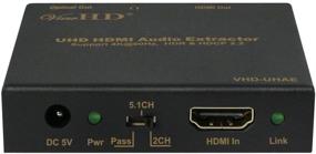 img 2 attached to 🔊 U9 ViewHD VHD-UHAE Ultra HD 4K HDMI Audio Extractor - 4K@60Hz, HDR, Dolby Vision, 3.5mm Headphone Stereo Output, Toslink Optical Audio DD+ Output, HDCP 2.2, HDMI 2.0, 18Gpbs