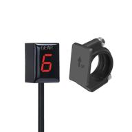 🏍️ atfwel motorcycle gear indicator for yamaha with holder bracket, waterproof led display speedometer shift lever sensors (red) logo