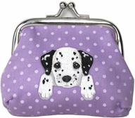dalmatian embroidered buckle wallet purple logo