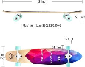 img 3 attached to 🛹 High-Performance 42 Inch Maple Longboard Skateboard - Complete Cruiser Pintail Design for Optimal Cruising, Carving, Free-Style and Downhill Experience