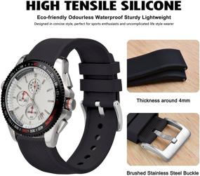 img 3 attached to 👍 WOCCI 24mm Silicone Watch Band: Durability & Comfort Combined