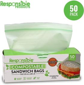 img 3 attached to 🥪 Responsible Products Home Compostable SANDWICH Zip Bag (50 Pack): Resealable, Extra Strength Biodegradable Bags, Plant-Based & Freezer-Safe!