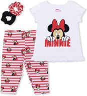 disney minnie mouse toddler girls legging set with ponytail - 3-piece logo