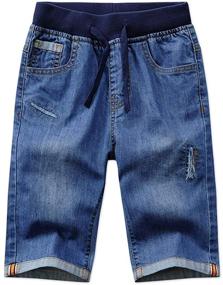 img 4 attached to 👖 Comfortable and Stylish Elastic Straight Stretch Cropped Boys' Clothing and Jeans for Summer