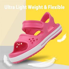 img 2 attached to 👟 Seannel Boys' and Girls' Sandals: Kids' Outdoor Open Toe Sandals for Active Little Kids, Sports Toddler Water Shoes